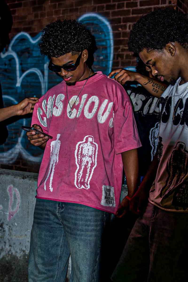Soul Vs EGO Boxy T shirt (pink)